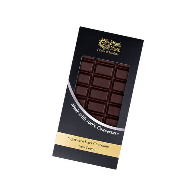 Sugar Free Dark Chocolate Bar – 62% Cocoa