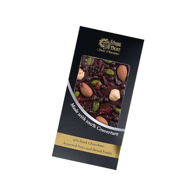 52% Dark Chocolate Bar - Assorted Nuts and Dried Fruits