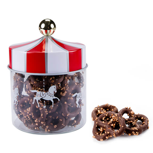 黑朱古力蝴蝶脆餅 - 旋轉木馬玻璃瓶禮盒（160克）
