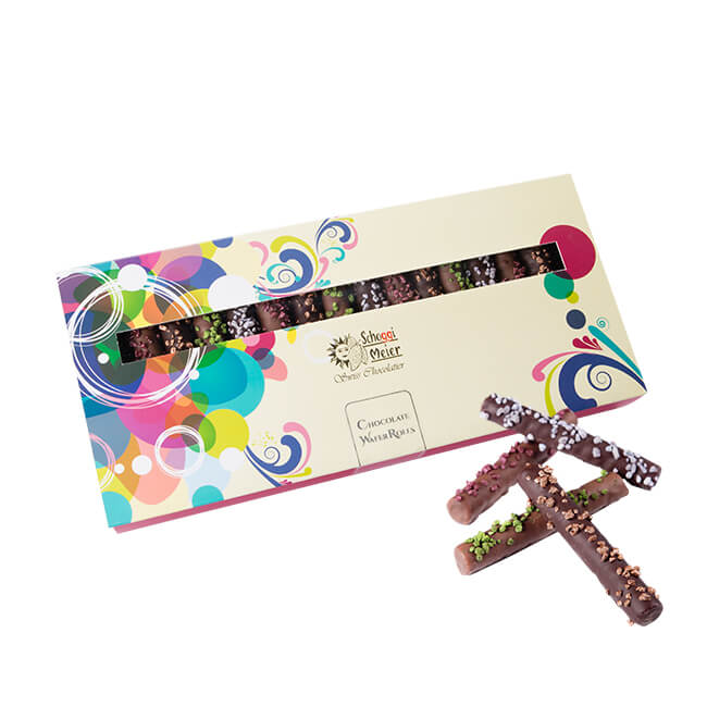 Milk Chocolate Hazelnut Wafer Rolls and Dark Chocolate Raspberry Wafer Rolls (14pcs)