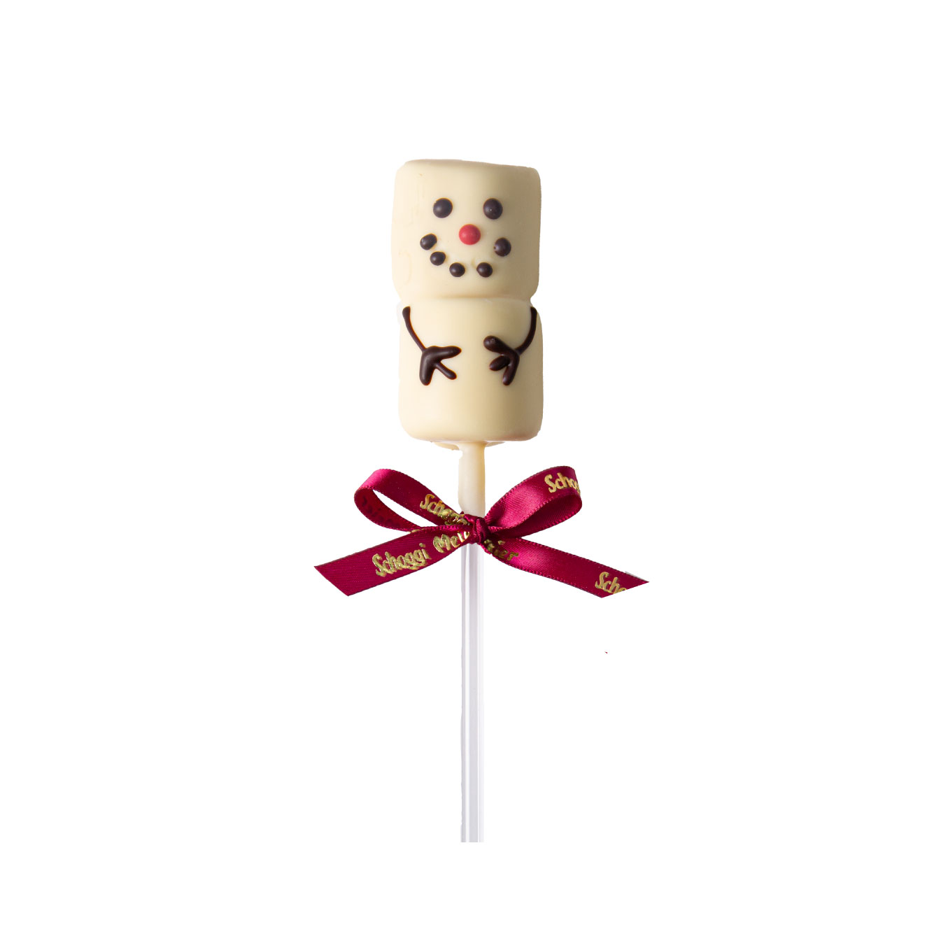 Snowman white chocolate marshmallow lollipop schoggi meier
