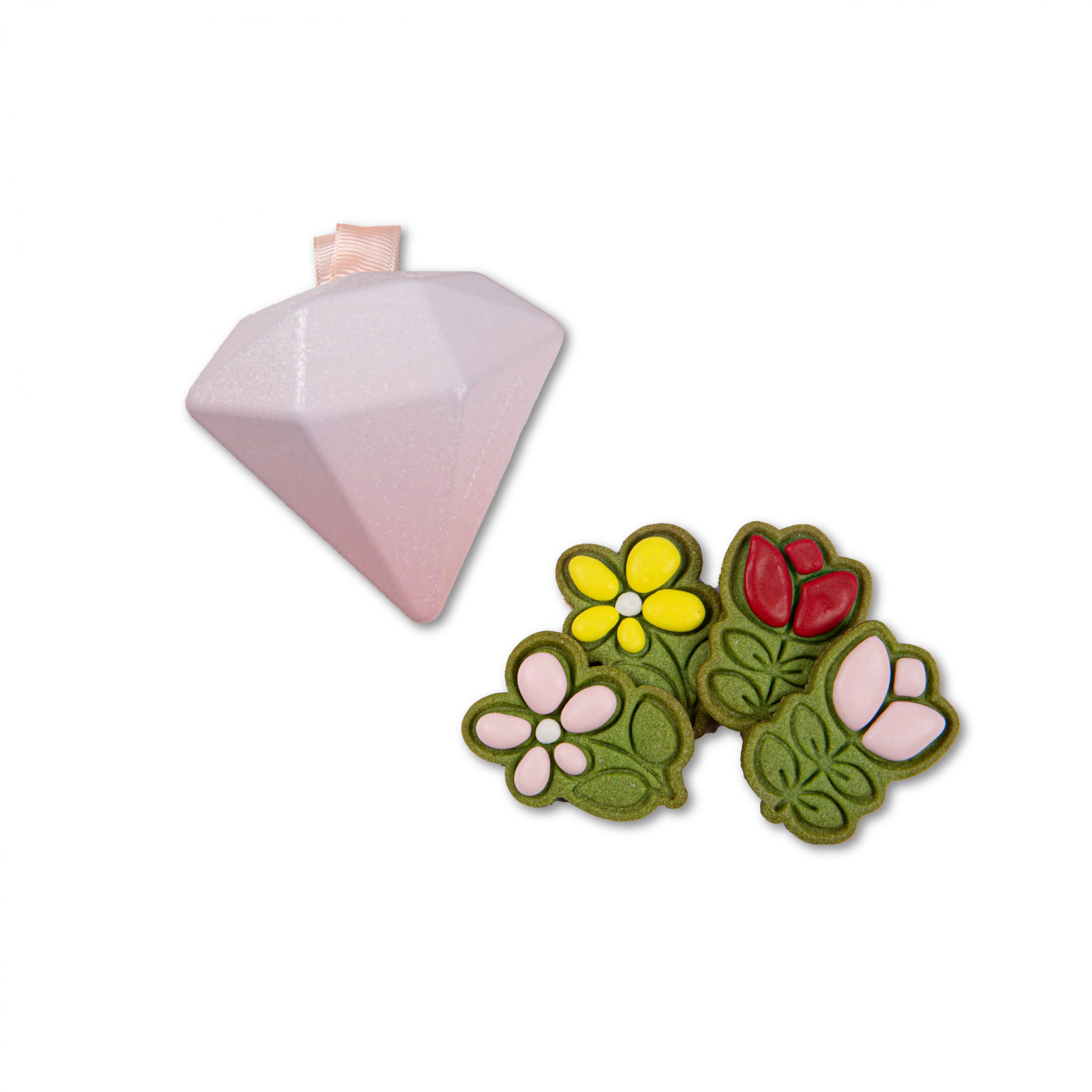 Flower Cookies in Diamond Box