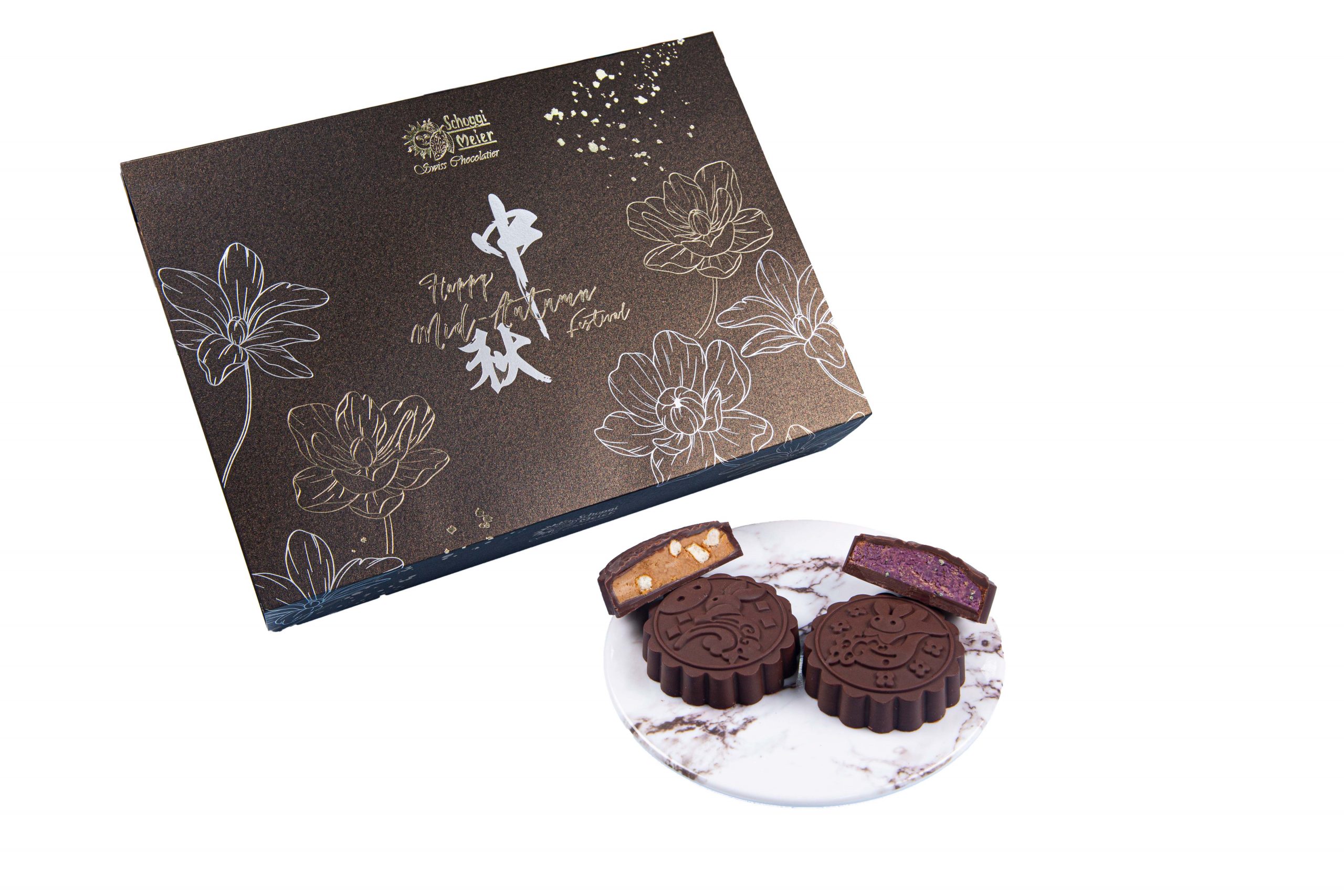 玉兔戲月醇黑脆心朱古力月餅 （6個裝）