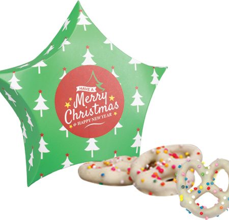 White Chocolate Pretzel Green Star Box